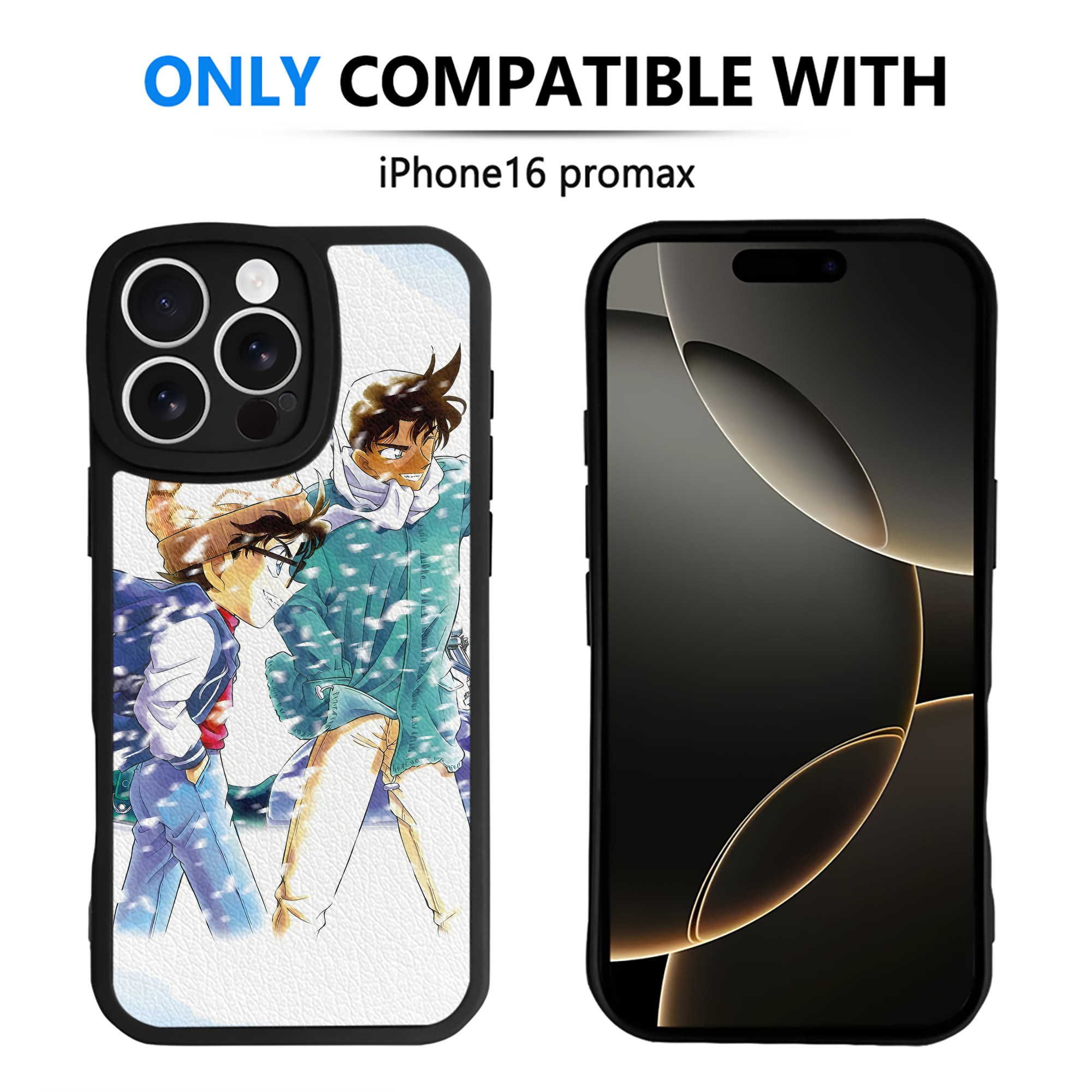 （画像用） 名探偵コナン Detective Conan 【iPhone 16シリーズ対応】シリコンスマホケース（レザー調） 材質：シリコン